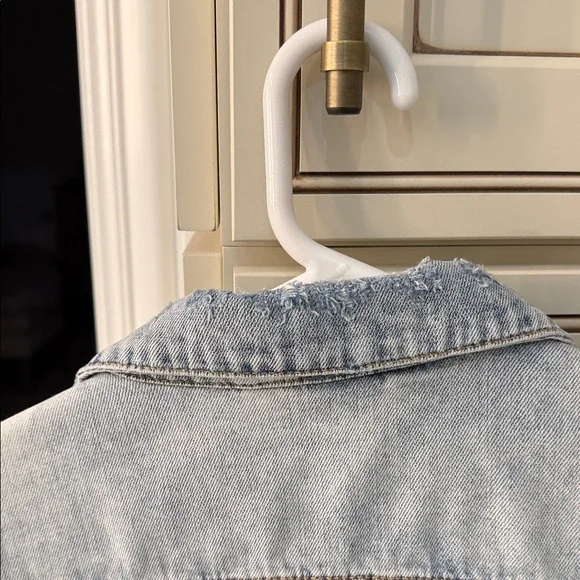 Free People Light Blue Distressed Jean Jacket - Picture 8 of 9